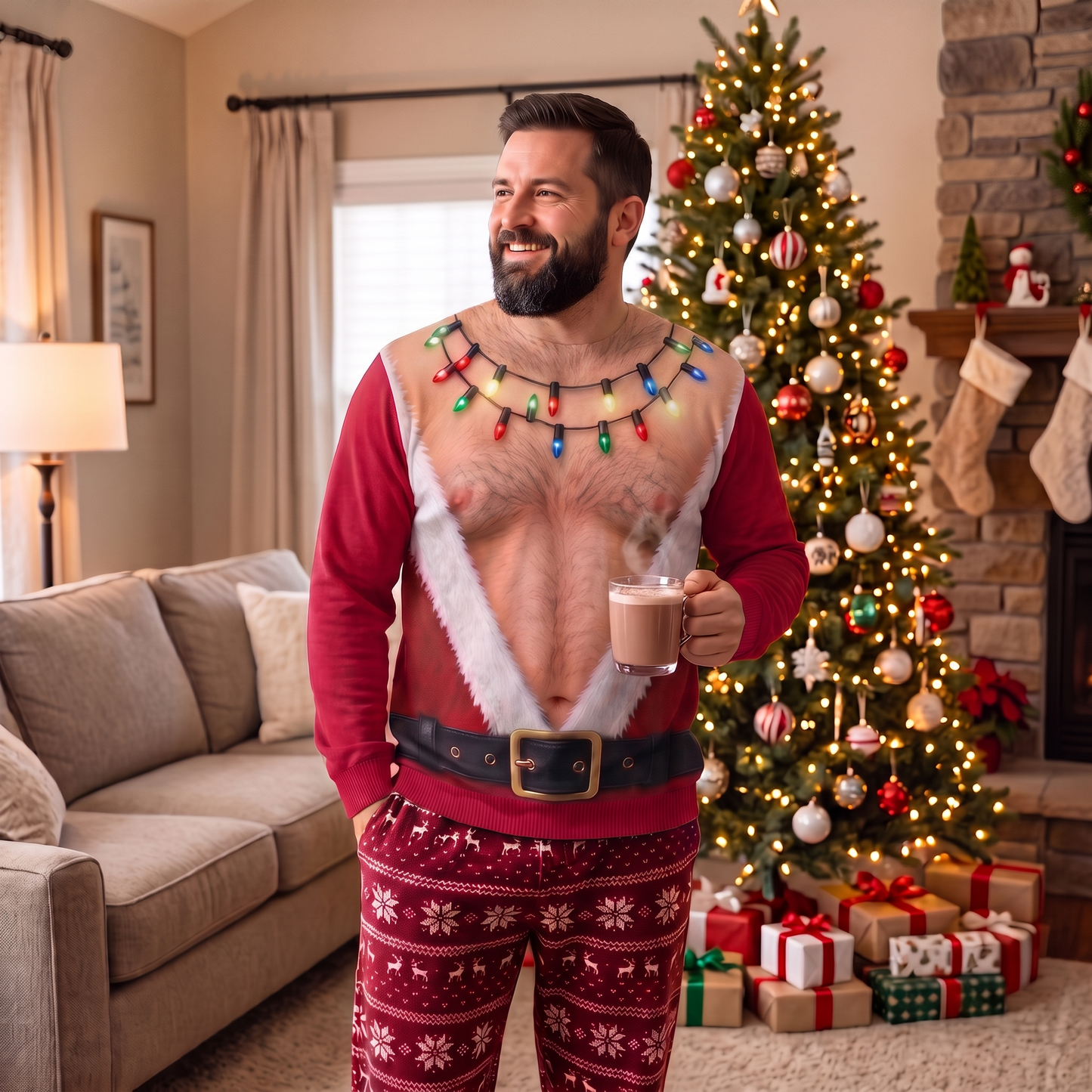 Santa Bare-Chest Sweater